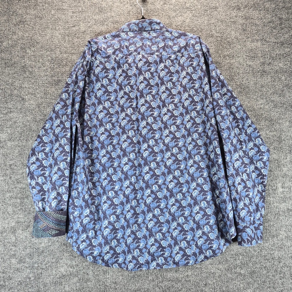 Robert Graham Button Down Floral Print 2XL Blue Mens - Picture 2 of 9